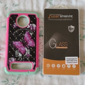 🍒 Moto Z2 Play Case and 2 Tempered Glass Covers
